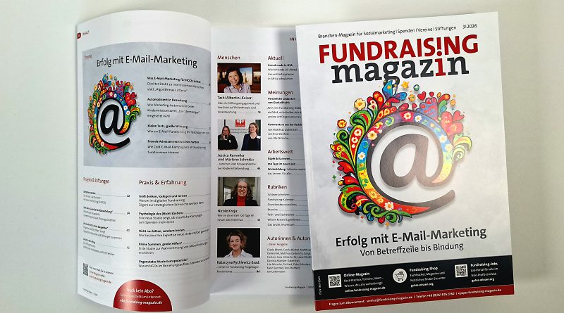 Fundraising-Magazin Ausgabe 3-2026 zum Thema E-Mail-Marketing